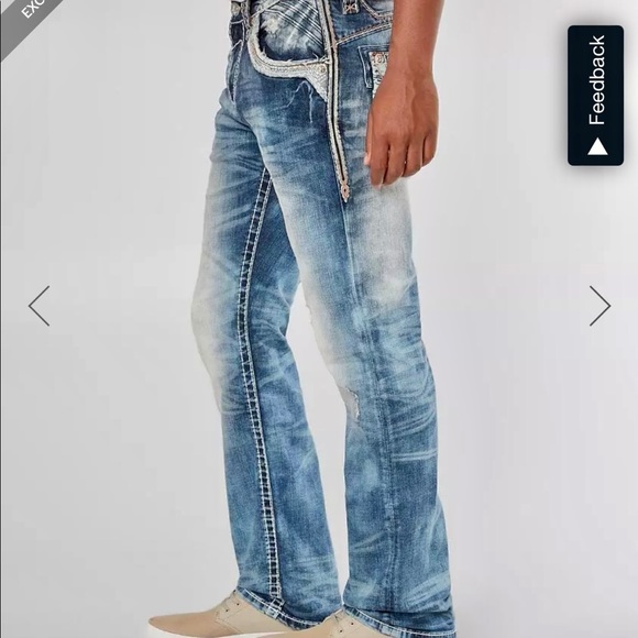 Rock Revival Sheen Straight Stretch Jean 36 x 32 - Picture 11 of 13